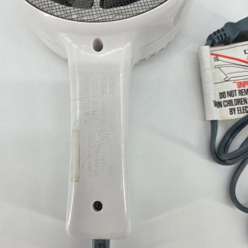 Windmere Curly Top Hair Dryer White Vintage Diffuser Model CT-1/467 1200W Retro